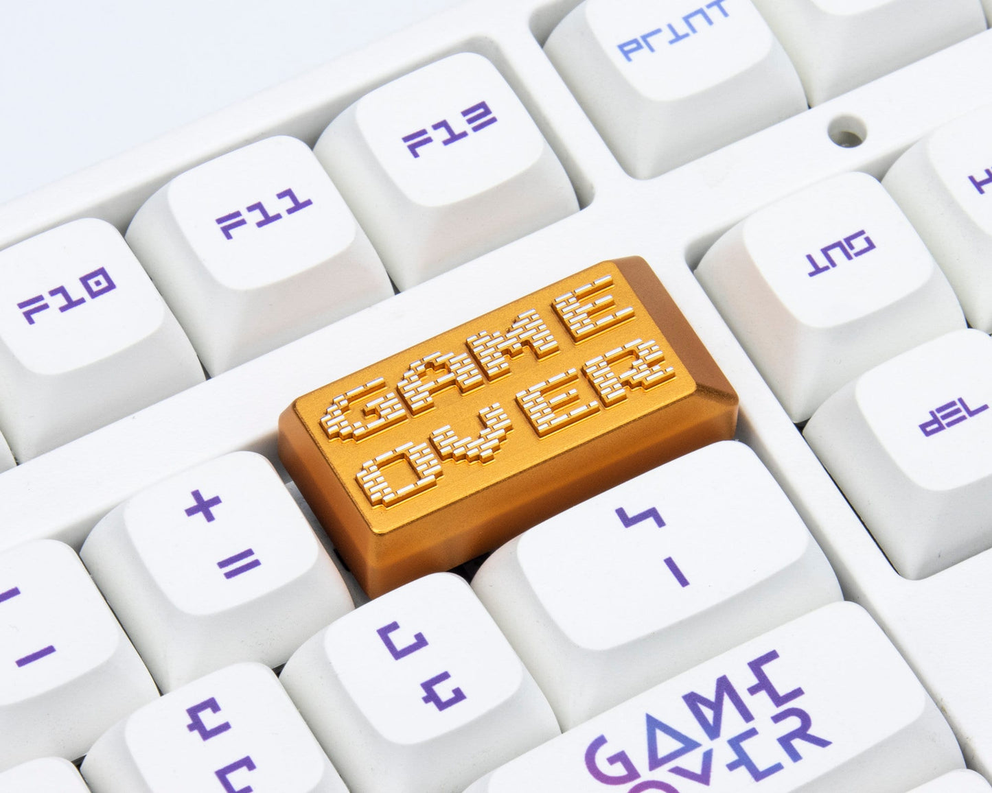 GAME OVER pixel keyboard keycaps metal cherry mx keycap backplace 2x key cap gift