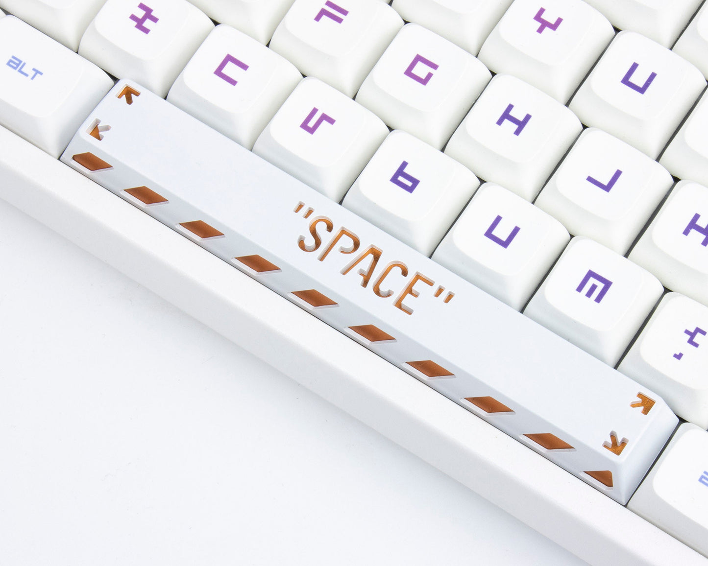 Punk metal black white keycap space cherry mx 6.25U 6.25X keycaps mechanical keyboard