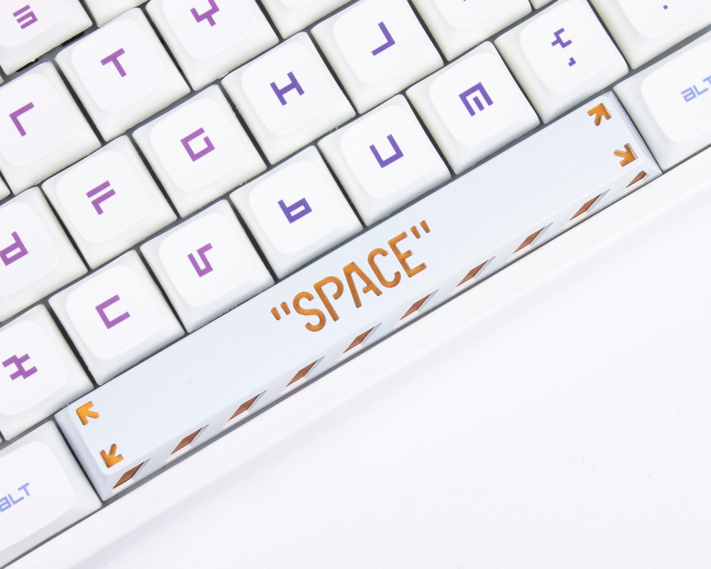 Punk metal black white keycap space cherry mx 6.25U 6.25X keycaps mechanical keyboard