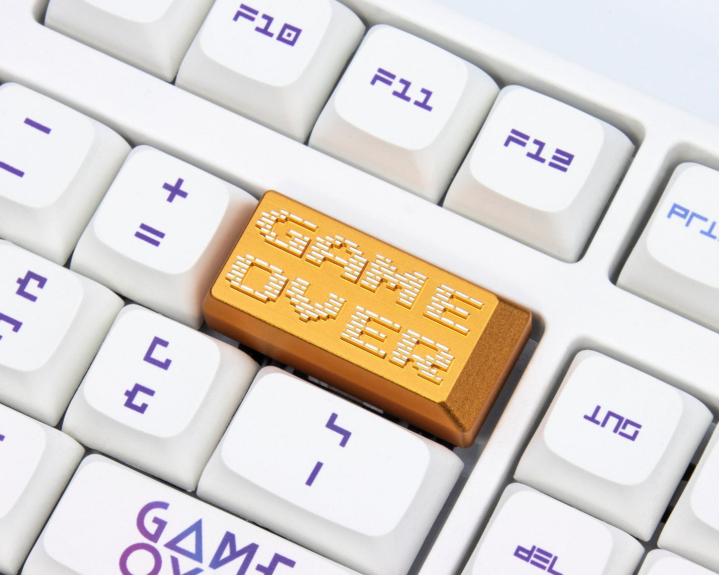 GAME OVER pixel keyboard keycaps metal cherry mx keycap backplace 2x key cap gift