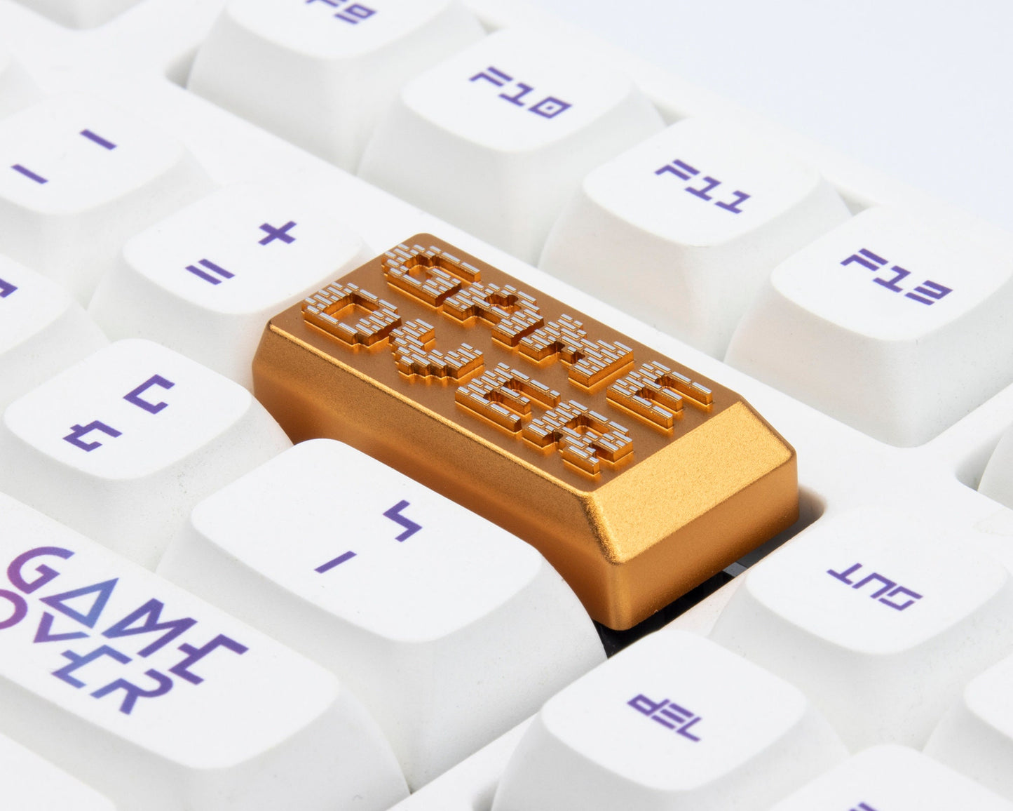 GAME OVER pixel keyboard keycaps metal cherry mx keycap backplace 2x key cap gift