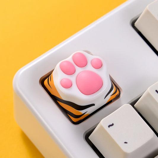 Cat paw keycaps cute soft resin cherry mx keycap
