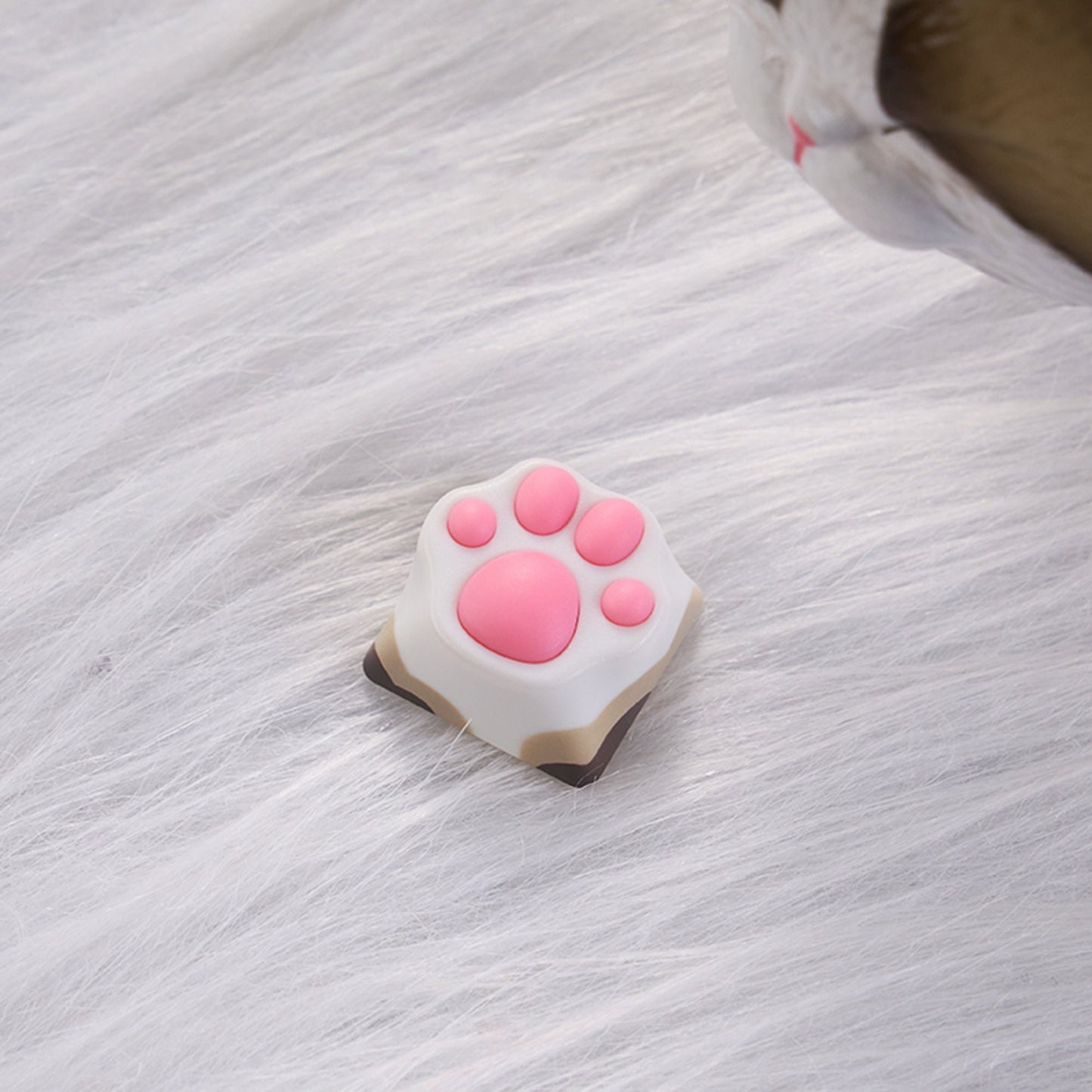 Cat paw keycaps cute soft resin cherry mx keycap