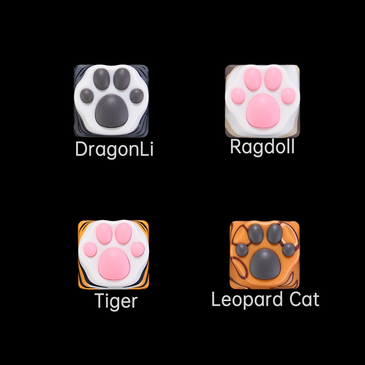Cat paw keycaps cute soft resin cherry mx keycap