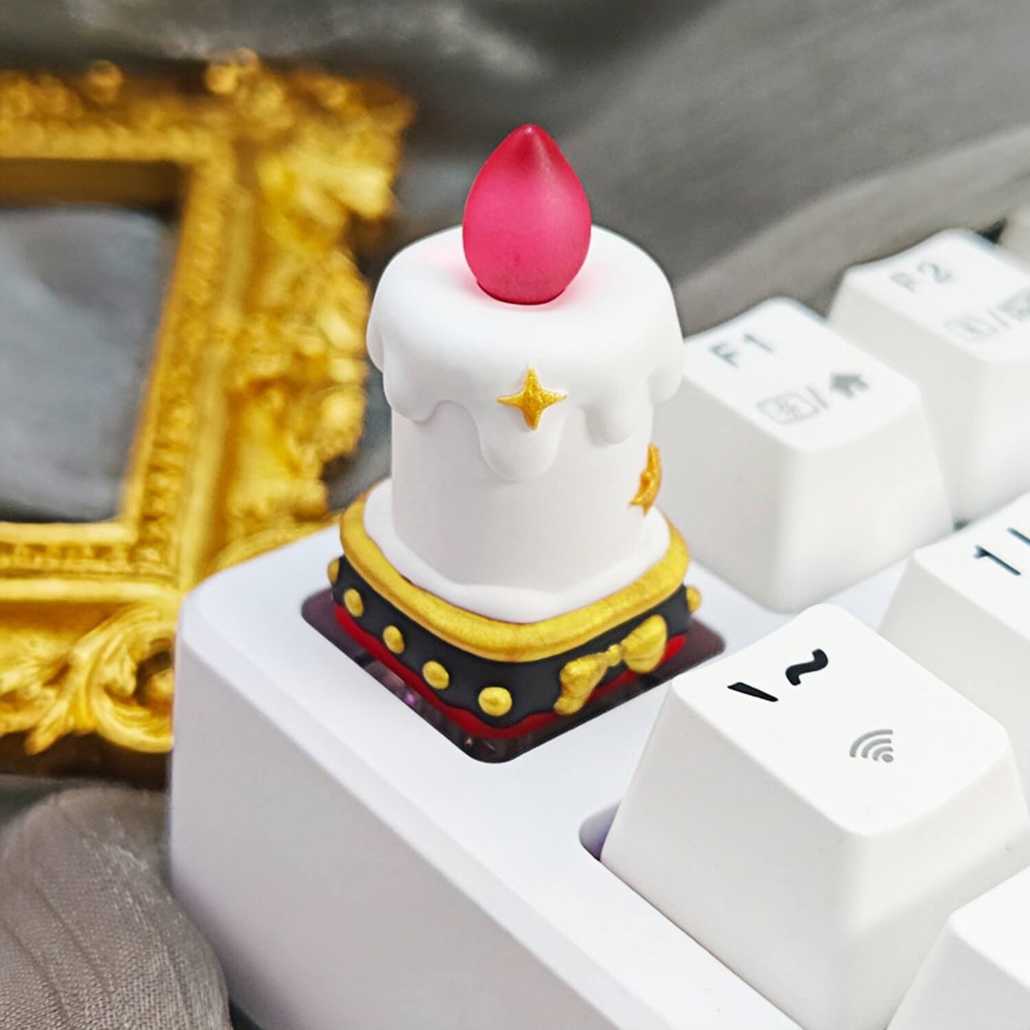 Starlit Candle Resin Backlit Keycap Keycapper