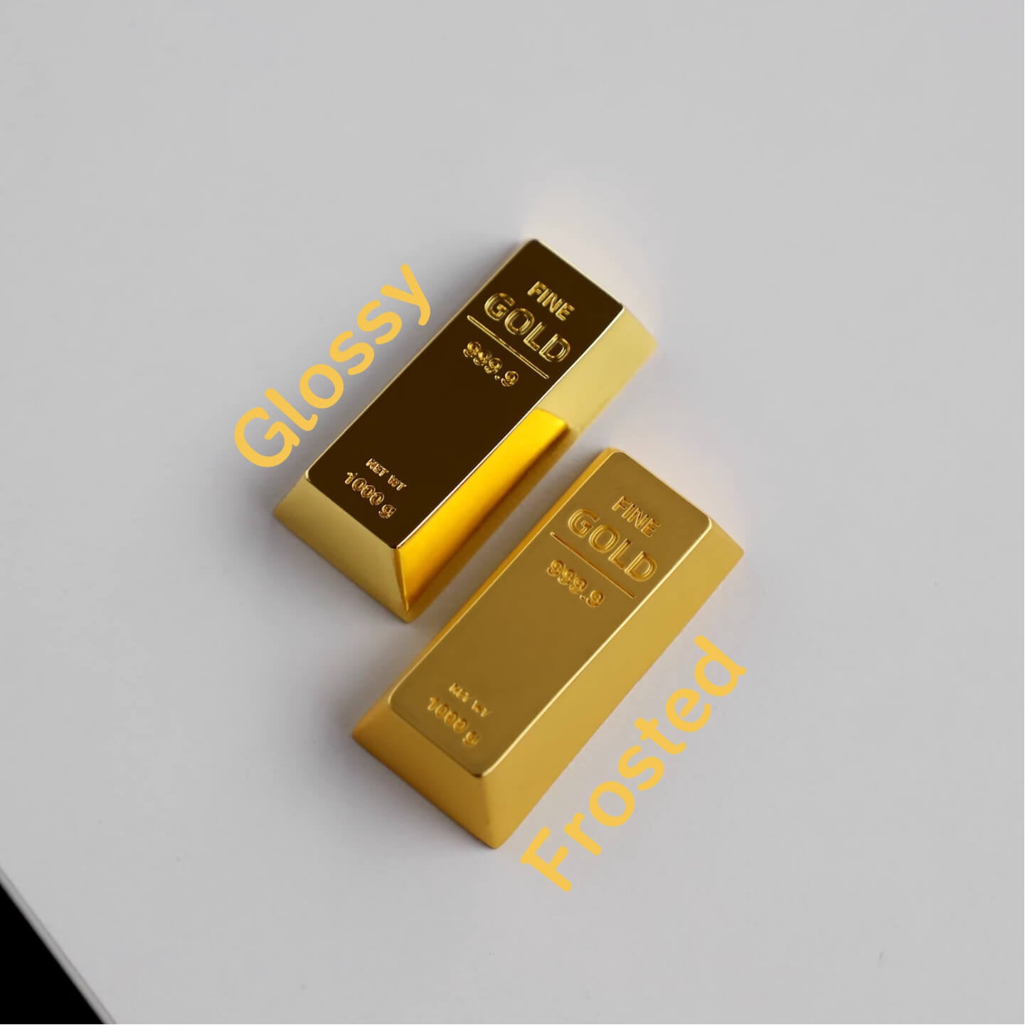 gold bar glossy and frosted keycap keycapper
