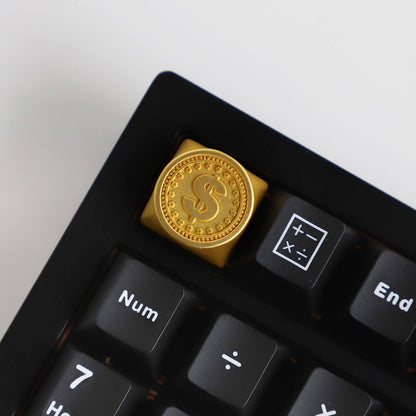 gold coin frosted keycap keycapper