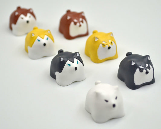 Pet dog Husky Alaska dog cute resin keycaps brown yellow black white cherry mx key cap