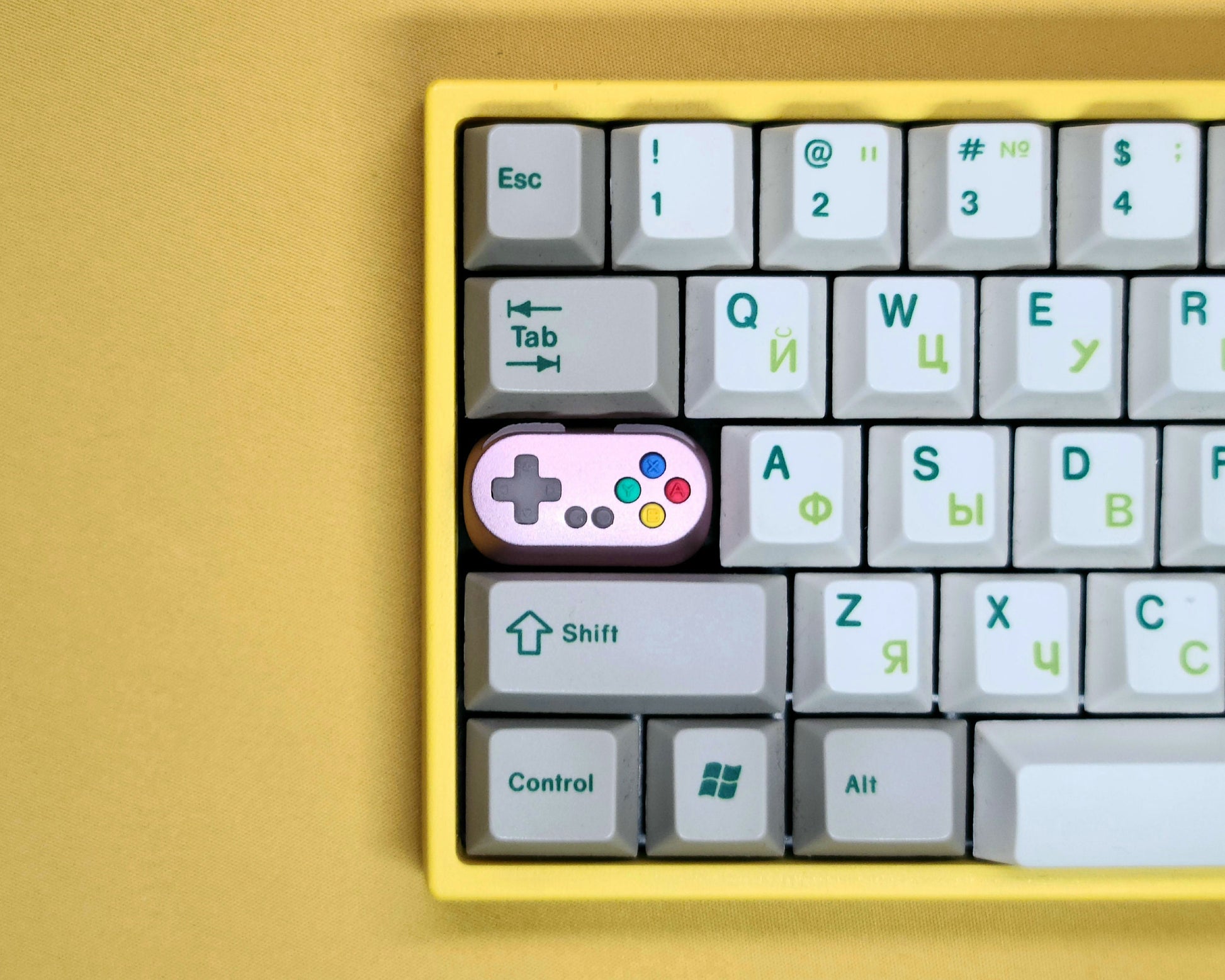 SwitchXbox controller handle keycaps cherry mx metal key cap 1.75X 1.75U capslock keycap light transmission