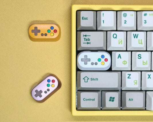 SwitchXbox controller handle keycaps cherry mx metal key cap 1.75X 1.75U capslock keycap light transmission
