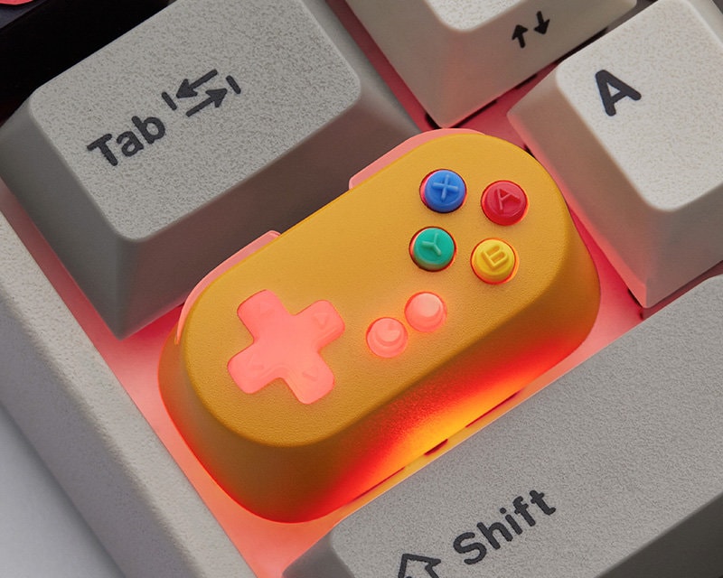 SwitchXbox controller handle keycaps cherry mx metal key cap 1.75X 1.75U capslock keycap light transmission