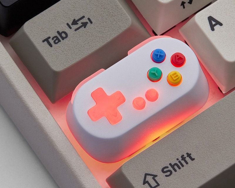 SwitchXbox controller handle keycaps cherry mx metal key cap 1.75X 1.75U capslock keycap light transmission