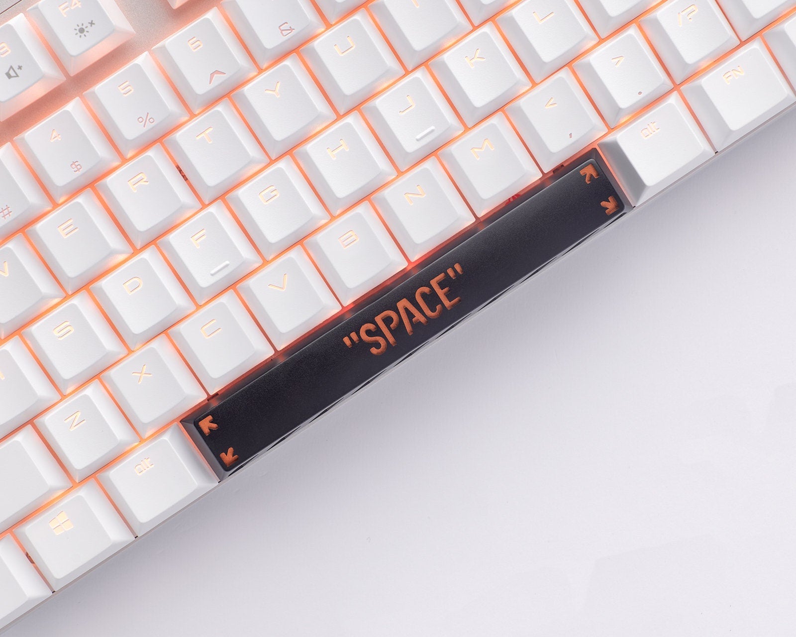 Punk metal black white keycap space cherry mx 6.25U 6.25X keycaps mechanical keyboard