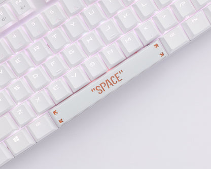 Punk metal black white keycap space cherry mx 6.25U 6.25X keycaps mechanical keyboard