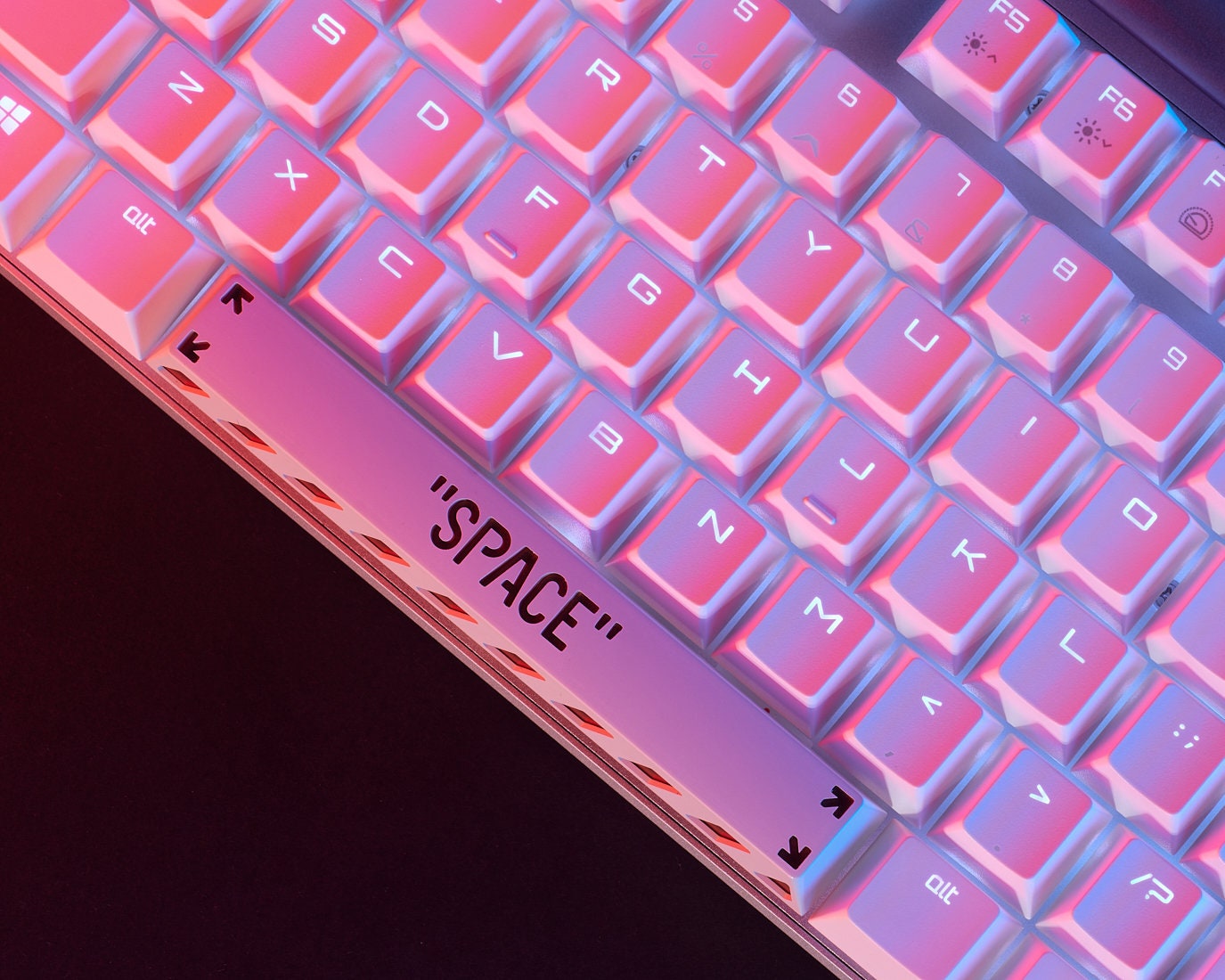 Punk metal black white keycap space cherry mx 6.25U 6.25X keycaps mechanical keyboard