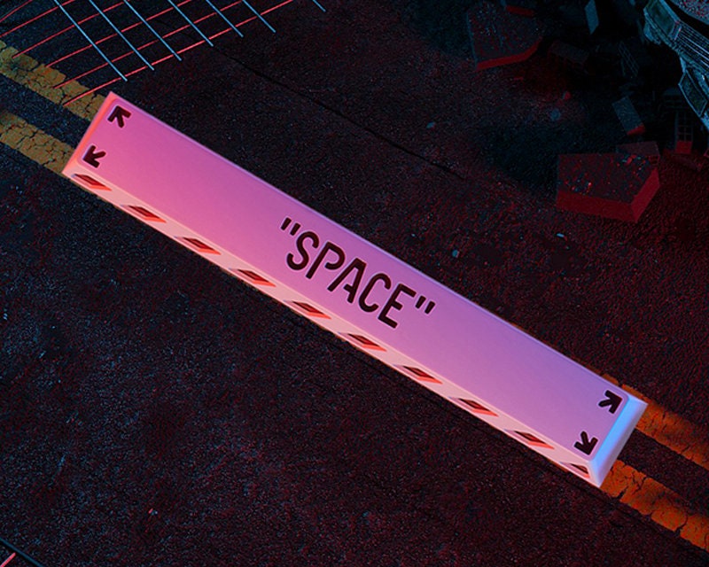 Punk metal black white keycap space cherry mx 6.25U 6.25X keycaps mechanical keyboard