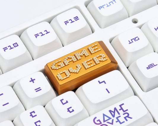 GAME OVER pixel keyboard keycaps metal cherry mx keycap backplace 2x key cap gift