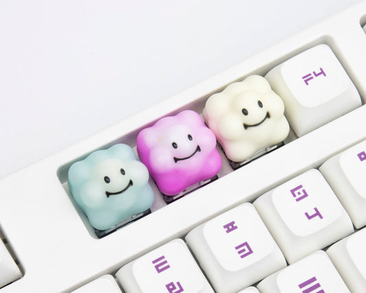 Smile clouds keyboard keycaps cherry mx resin 1u esc multi color keycap cute mechanical keyboard gift