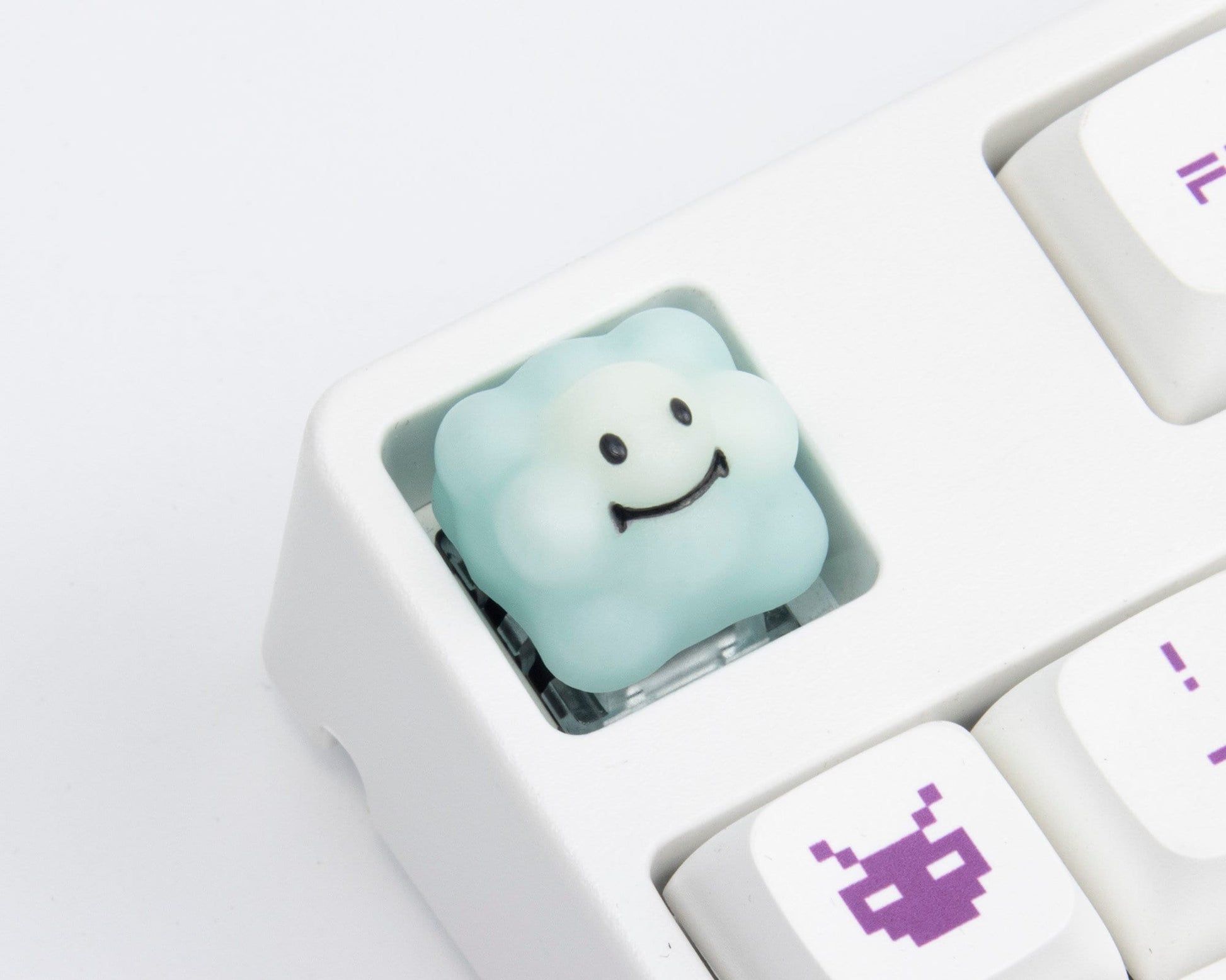 Smile clouds keyboard keycaps cherry mx resin 1u esc multi color keycap cute mechanical keyboard gift