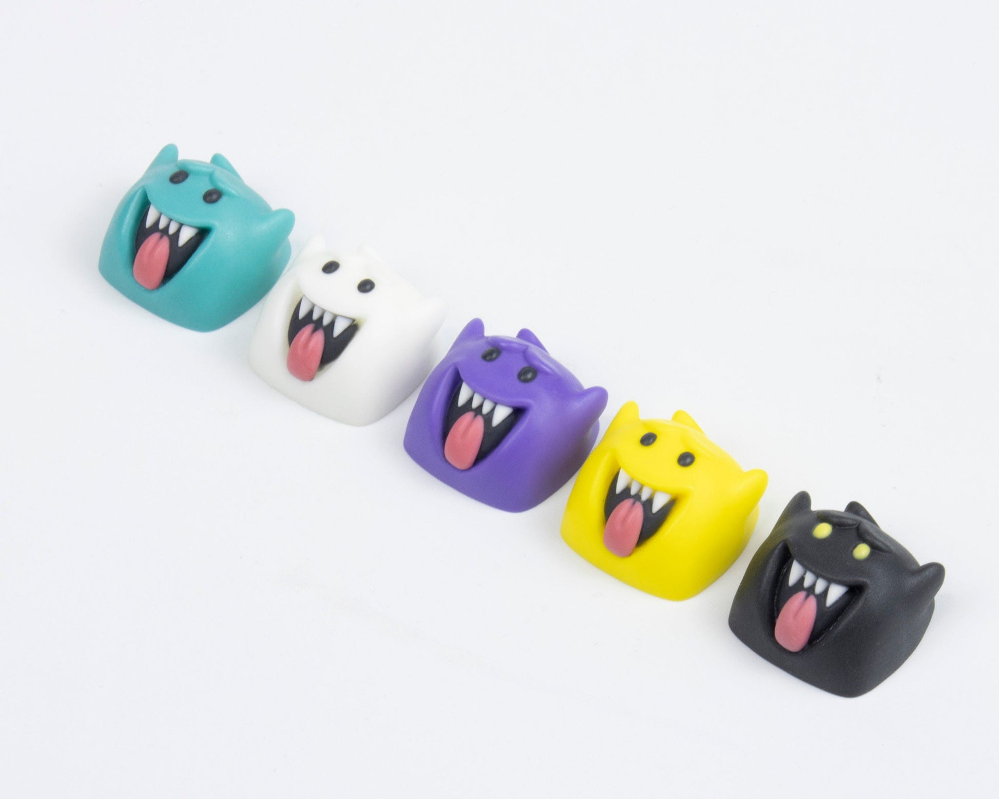 Halloween ghost cute resin keyboard keycaps cherry mx artisan 3D mechanical keyboard white purple yellow