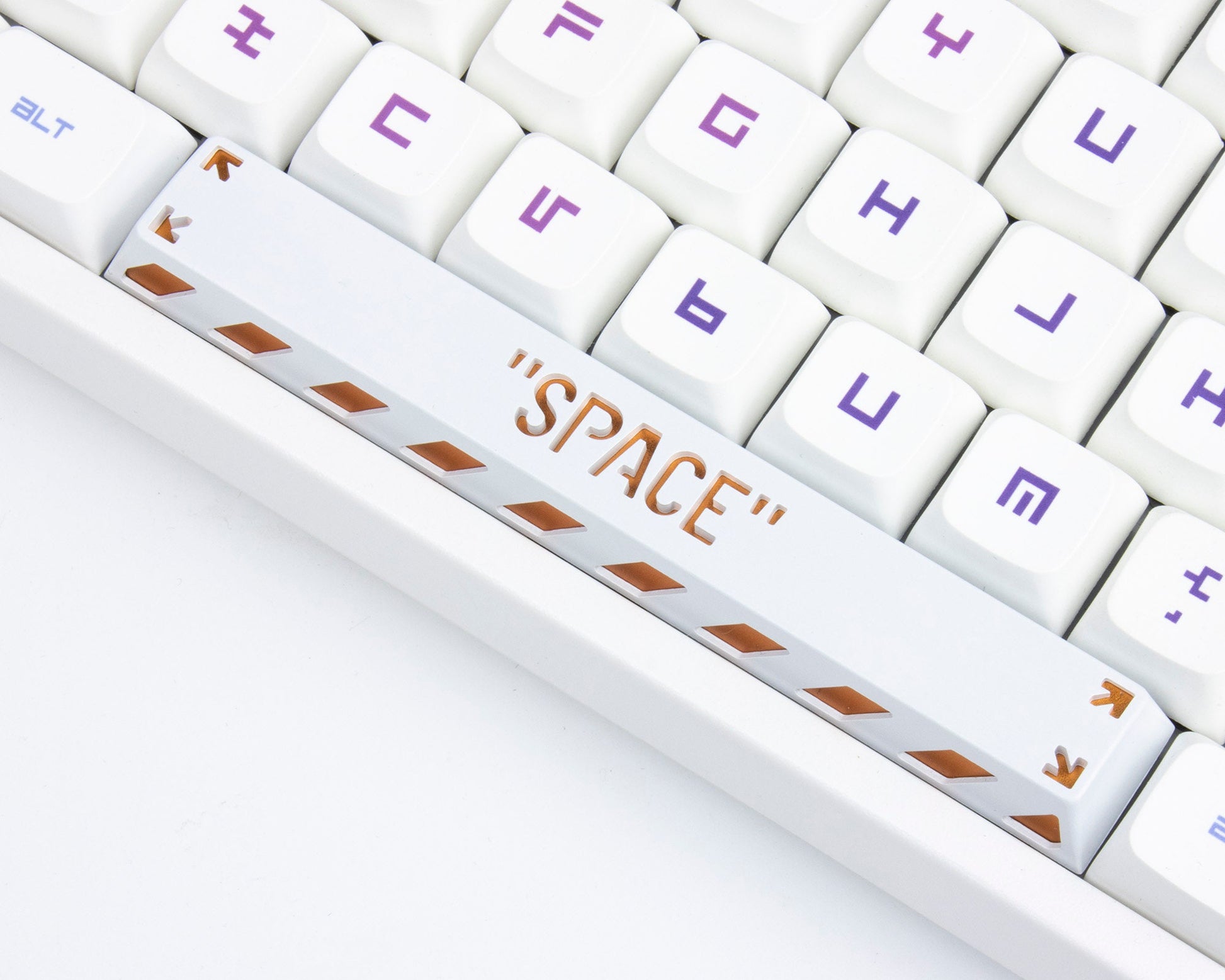 Punk metal black white keycap space cherry mx 6.25U 6.25X keycaps mechanical keyboard