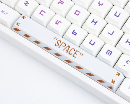 Punk metal black white keycap space cherry mx 6.25U 6.25X keycaps mechanical keyboard
