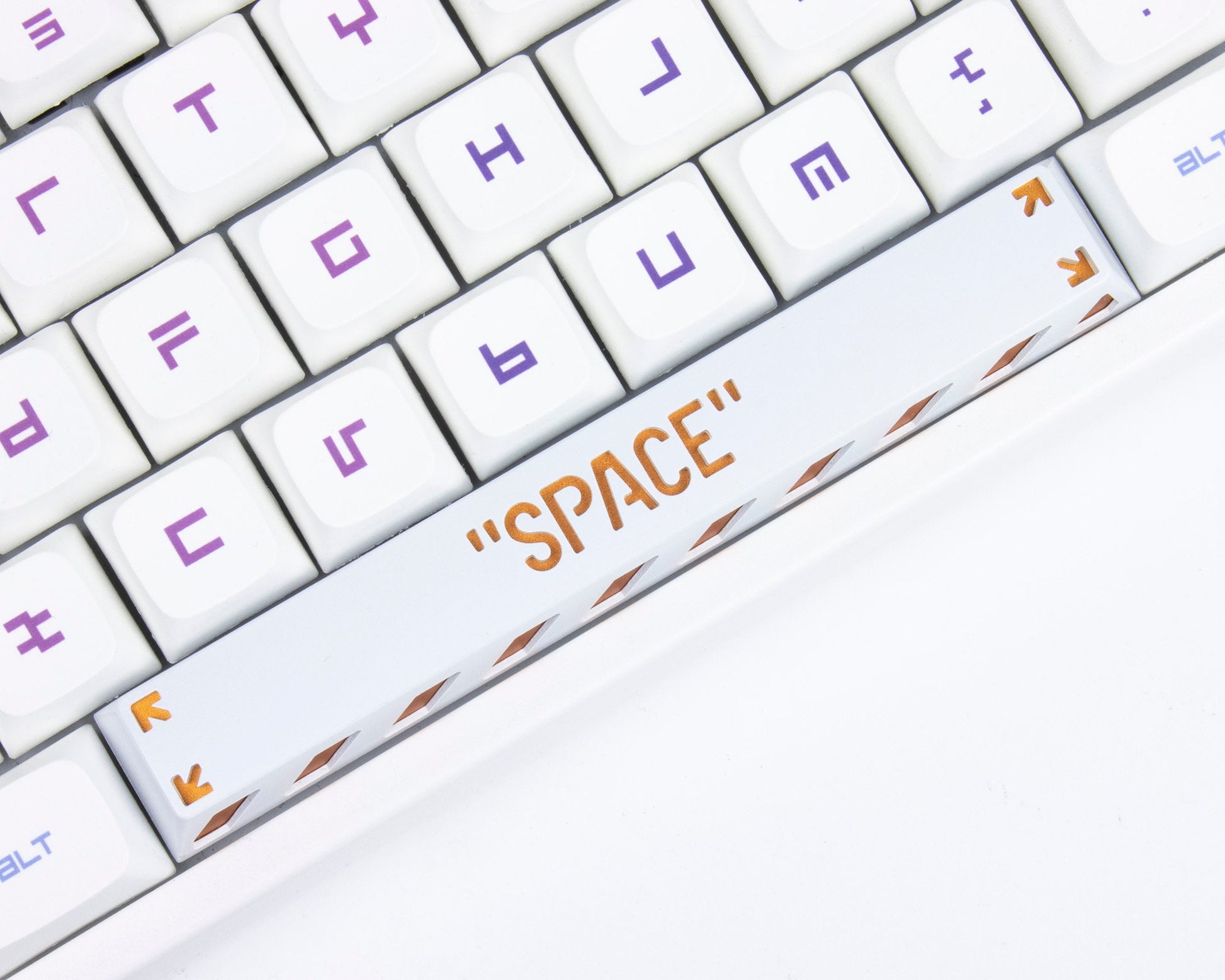 Punk metal black white keycap space cherry mx 6.25U 6.25X keycaps mechanical keyboard