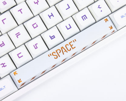 Punk metal black white keycap space cherry mx 6.25U 6.25X keycaps mechanical keyboard