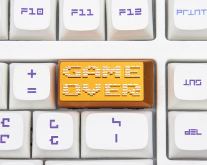 GAME OVER pixel keyboard keycaps metal cherry mx keycap backplace 2x key cap gift