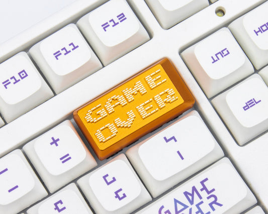 GAME OVER pixel keyboard keycaps metal cherry mx keycap backplace 2x key cap gift