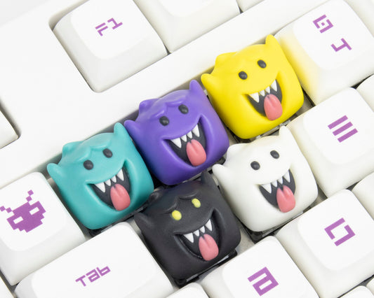 Halloween ghost cute resin keyboard keycaps cherry mx artisan 3D mechanical keyboard white purple yellow