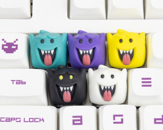 Halloween ghost cute resin keyboard keycaps cherry mx artisan 3D mechanical keyboard white purple yellow