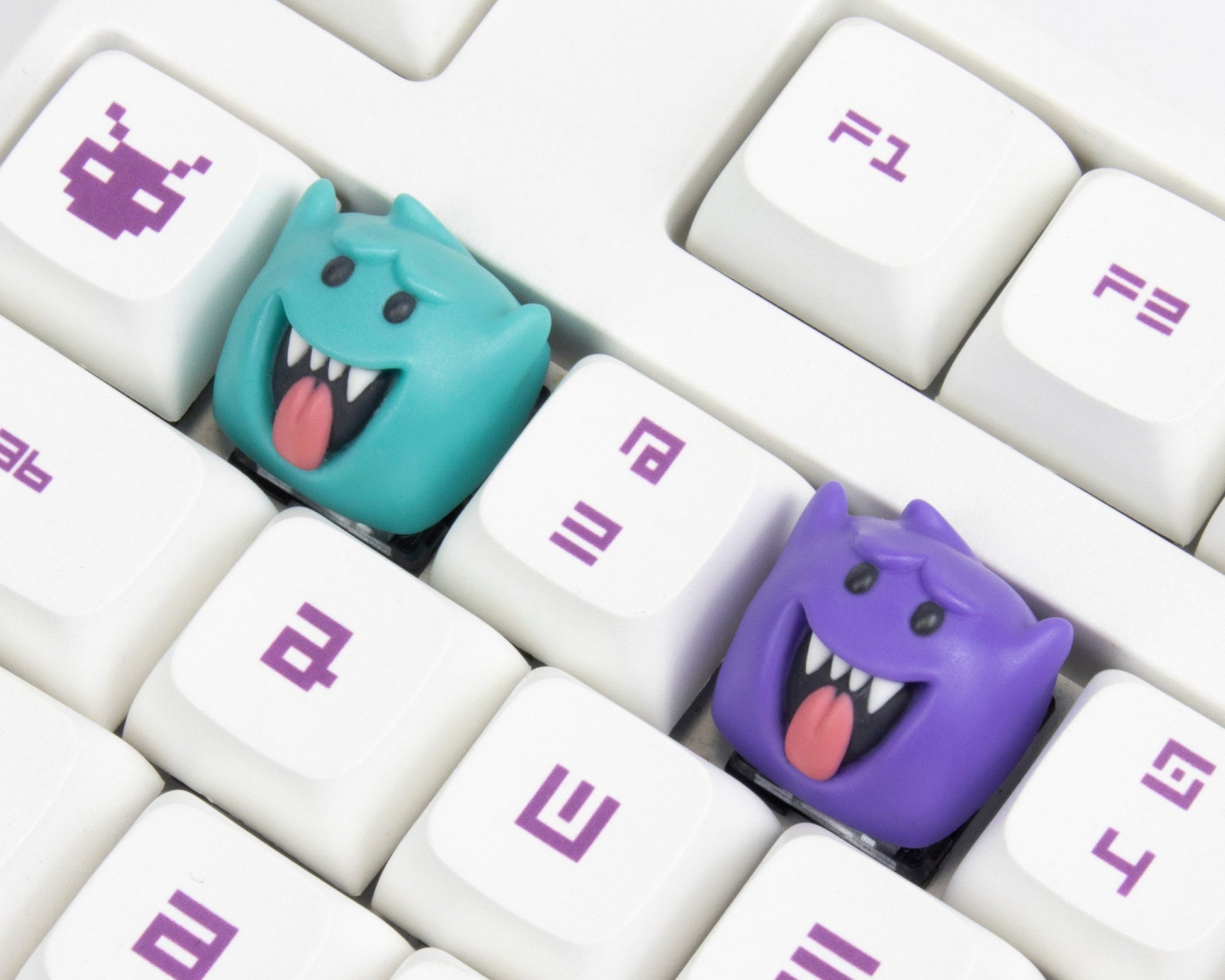 Halloween ghost cute resin keyboard keycaps cherry mx artisan 3D mechanical keyboard white purple yellow