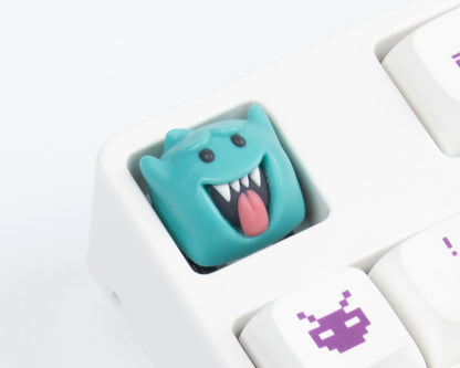 Halloween ghost cute resin keyboard keycaps cherry mx artisan 3D mechanical keyboard white purple yellow