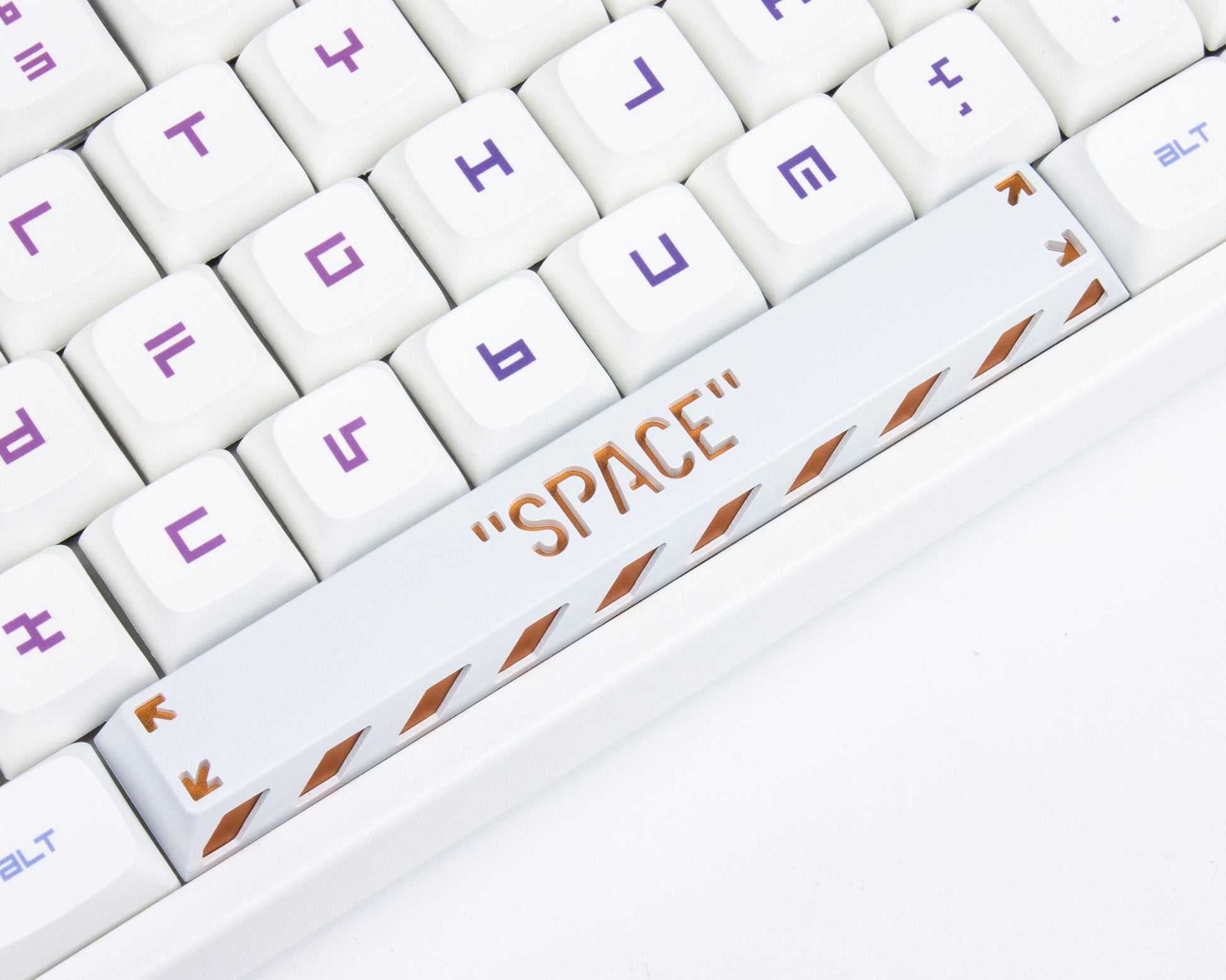 Punk metal black white keycap space cherry mx 6.25U 6.25X keycaps mechanical keyboard