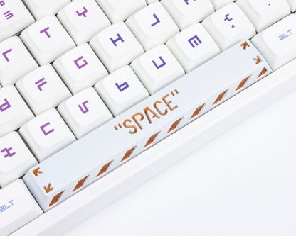 Punk metal black white keycap space cherry mx 6.25U 6.25X keycaps mechanical keyboard