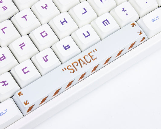 Punk metal black white keycap space cherry mx 6.25U 6.25X keycaps mechanical keyboard