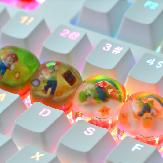 Mario Luigi resin keycap cherry mx artisan keycaps gaming mechanical keyboard