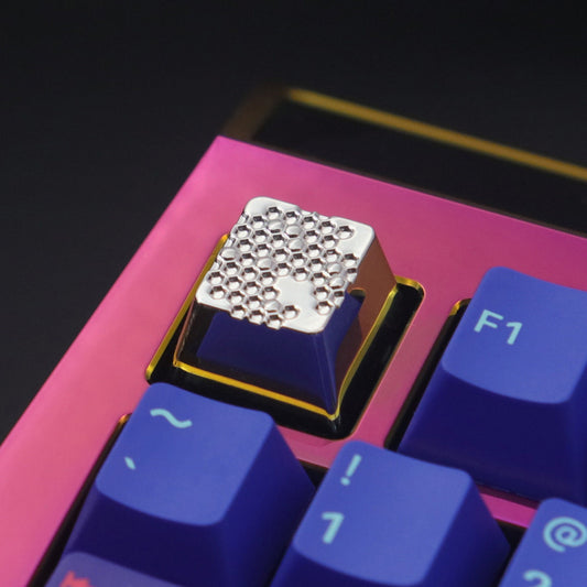 Honeycomb prism keycap sliver Electroplating color keycap metal keyboard