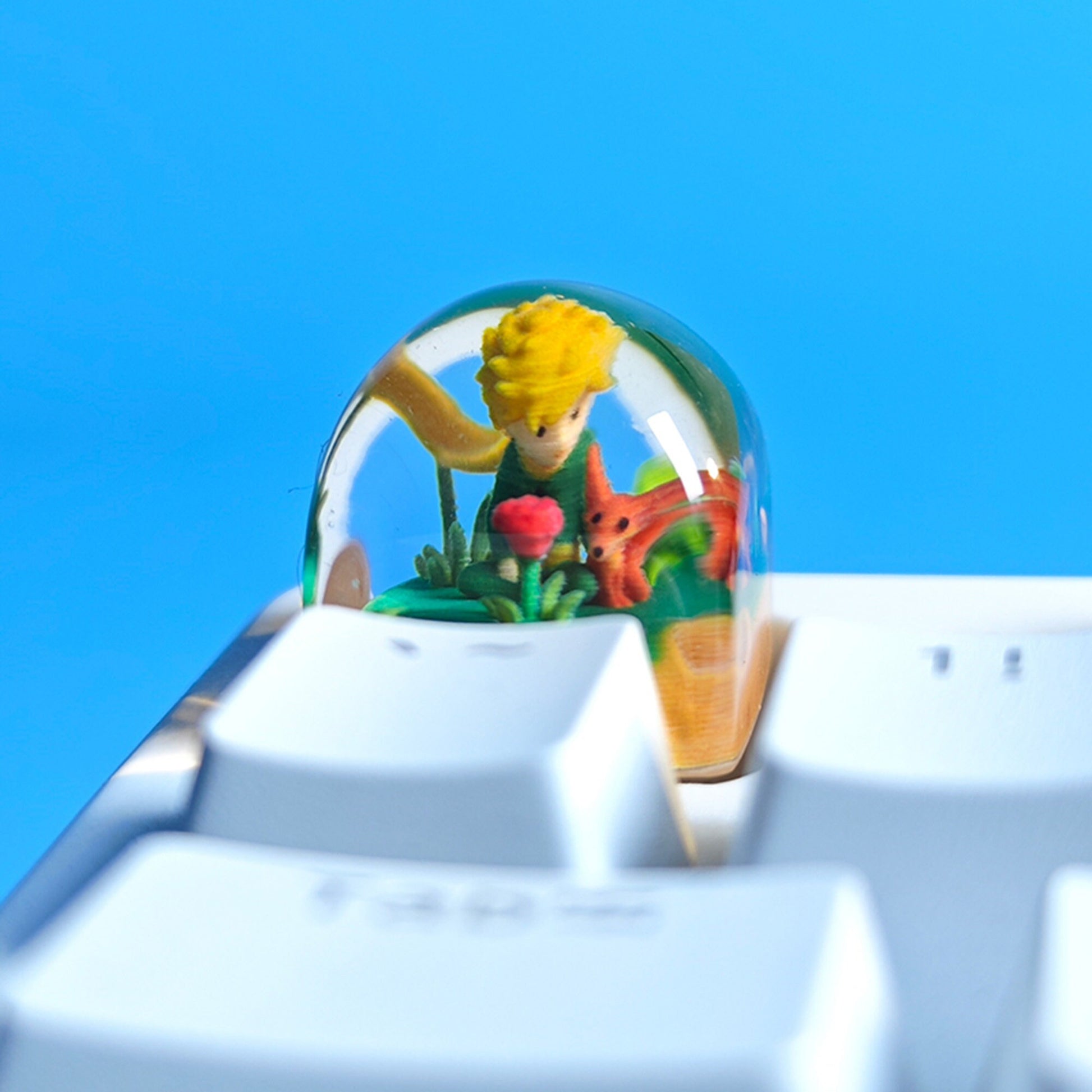 Little Prince and rose keycap cute resin anime keyboard
