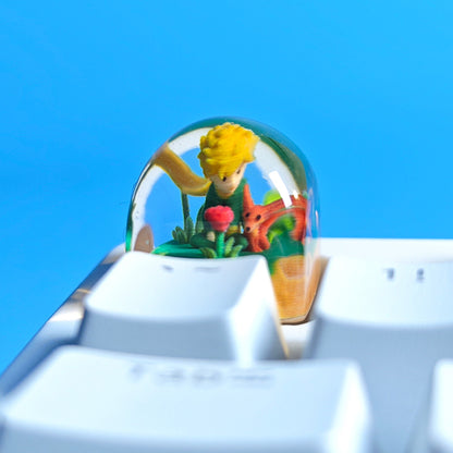 Little Prince and rose keycap cute resin anime keyboard