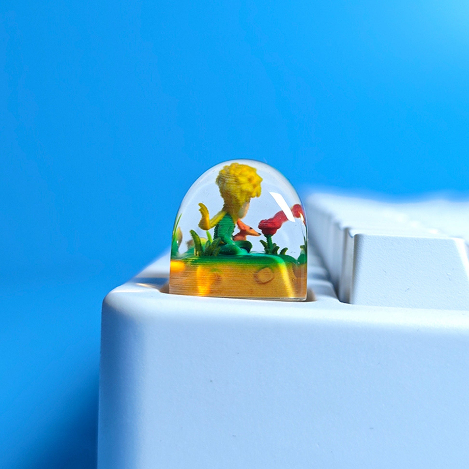 Little Prince and rose keycap cute resin anime keyboard