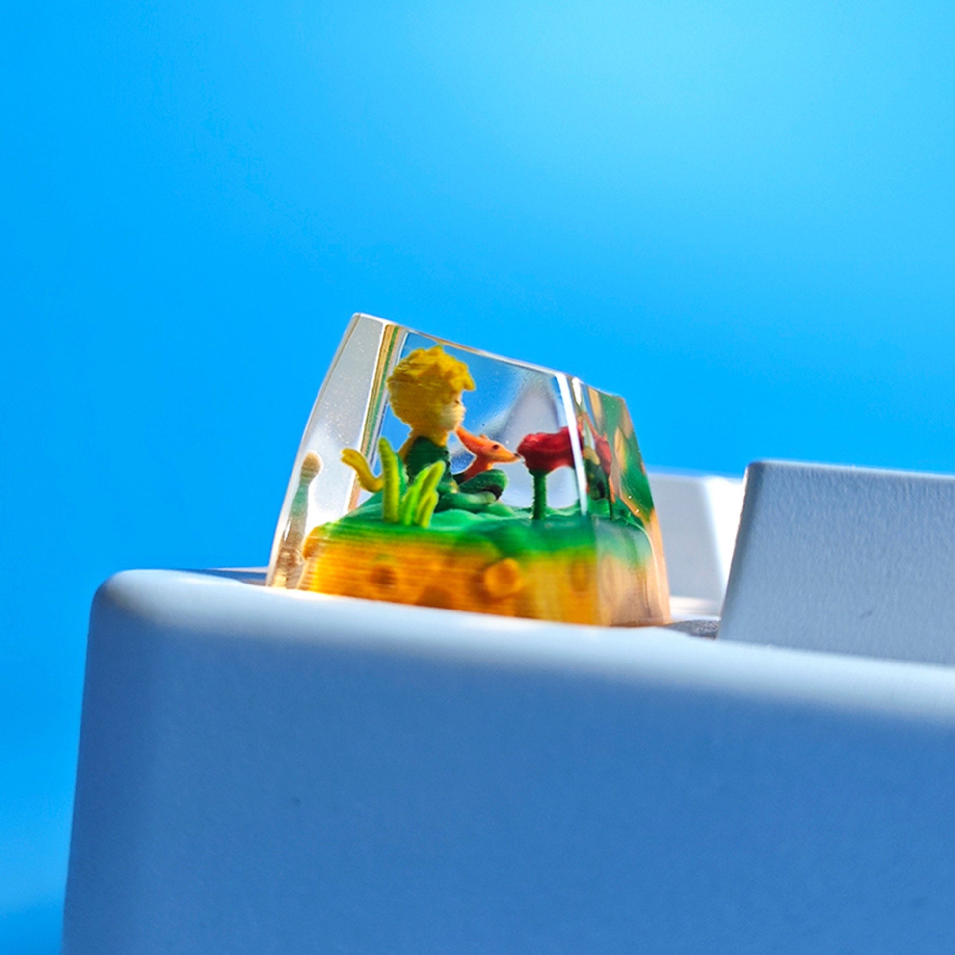 Little Prince and rose keycap cute resin anime keyboard