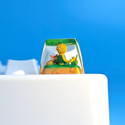 Little Prince and rose keycap cute resin anime keyboard
