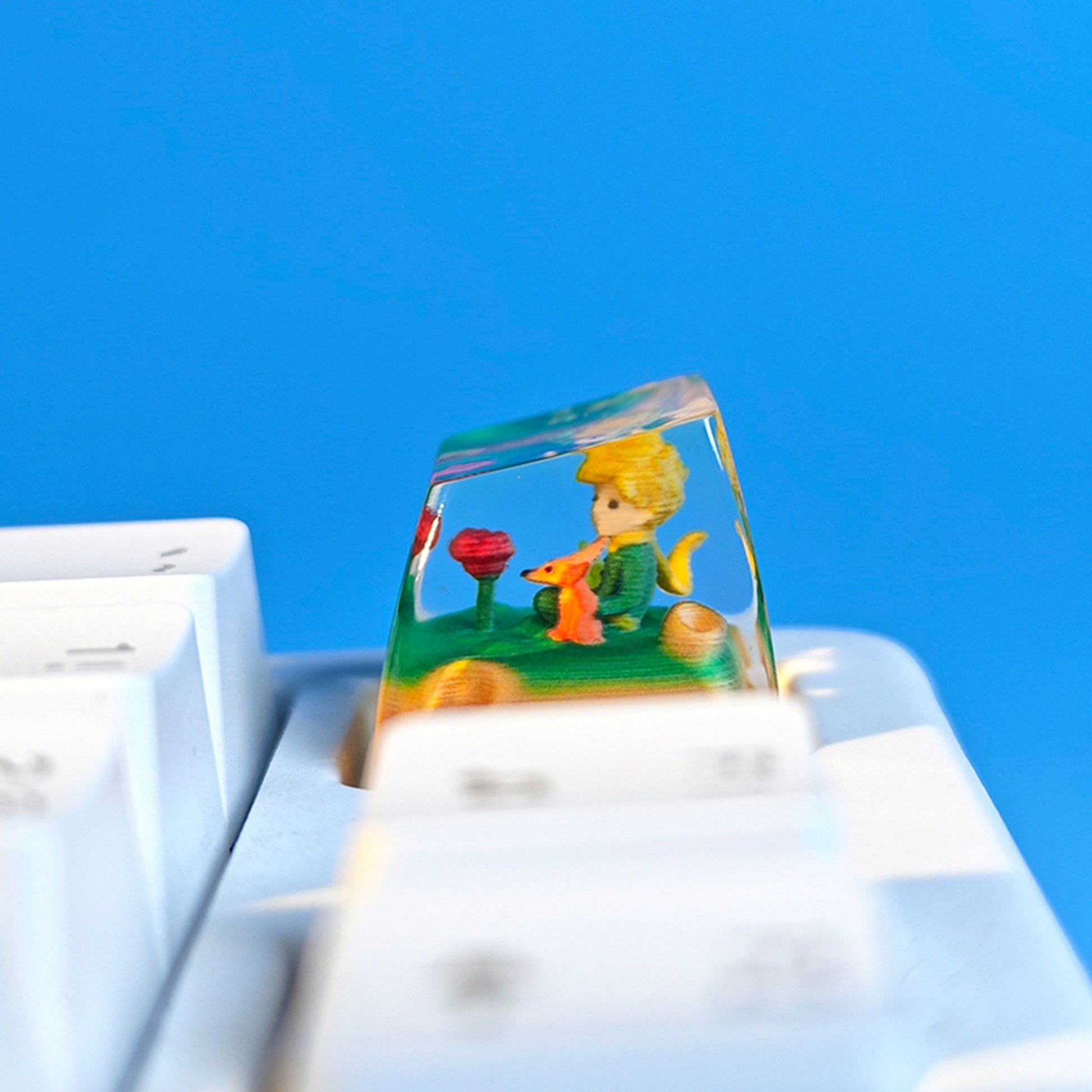 Little Prince and rose keycap cute resin anime keyboard