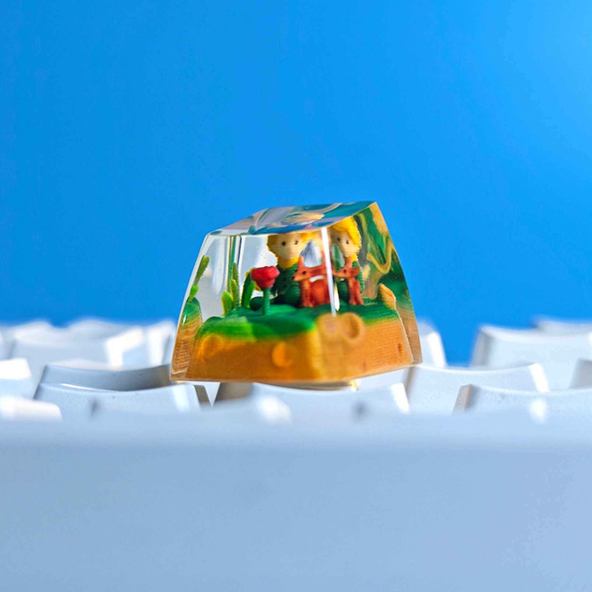 Little Prince and rose keycap cute resin anime keyboard