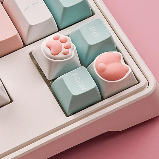 Cute keycap cat paw tushy resin silica gel keyboard key cap