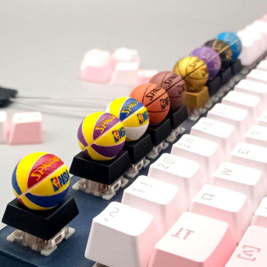 NBA basketball keycaps resin handmade gold brown keyboard key