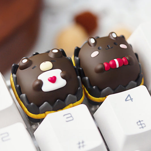 Chocolate Bear Rabbit Resin Keycap Keycapper