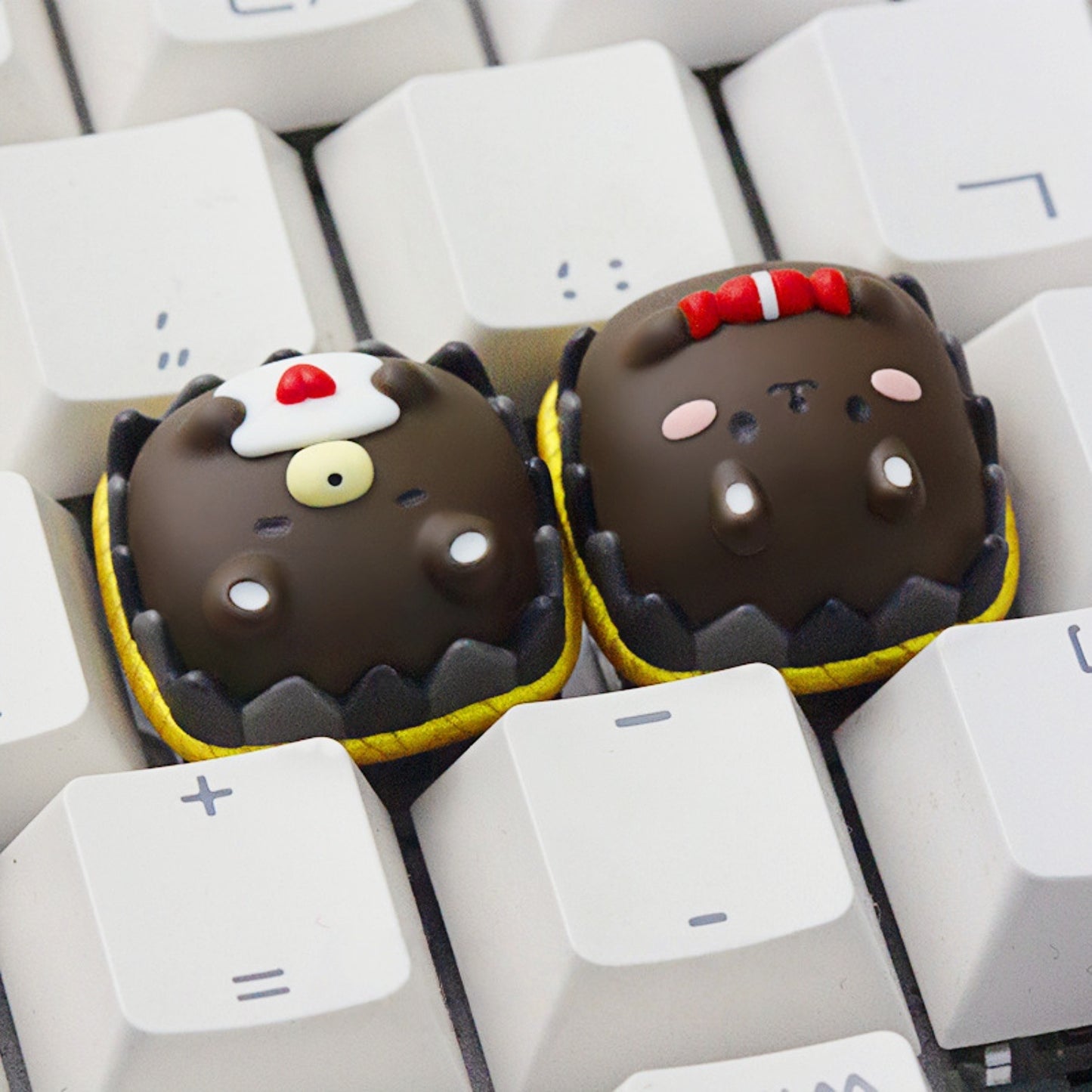 Chocolate Bear Rabbit Resin Keycap
